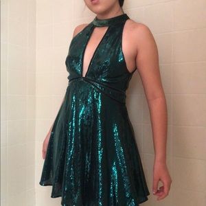 Free People Emerald Sequin Dress